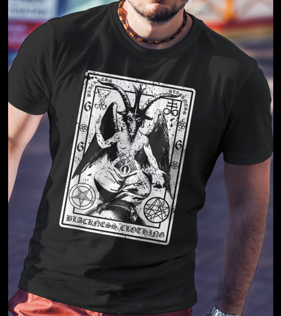 Blackness Clothing Baphome Satanic Dark Art Evil 666 Luzifer T-Shirt