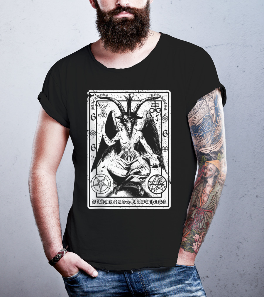 Blackness Clothing Baphome Satanic Dark Art Evil 666 Luzifer T-Shirt