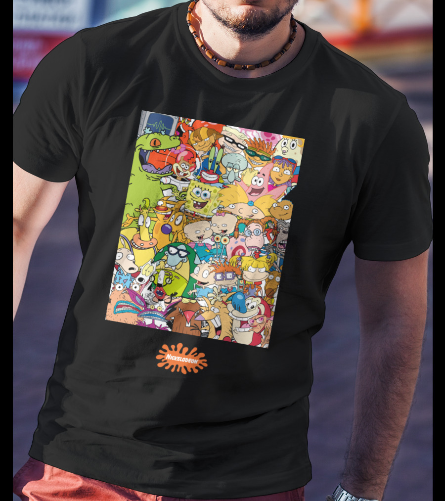 Nickelodeon 90s Cartoon Characters Compilation Group Shot T-Shirt