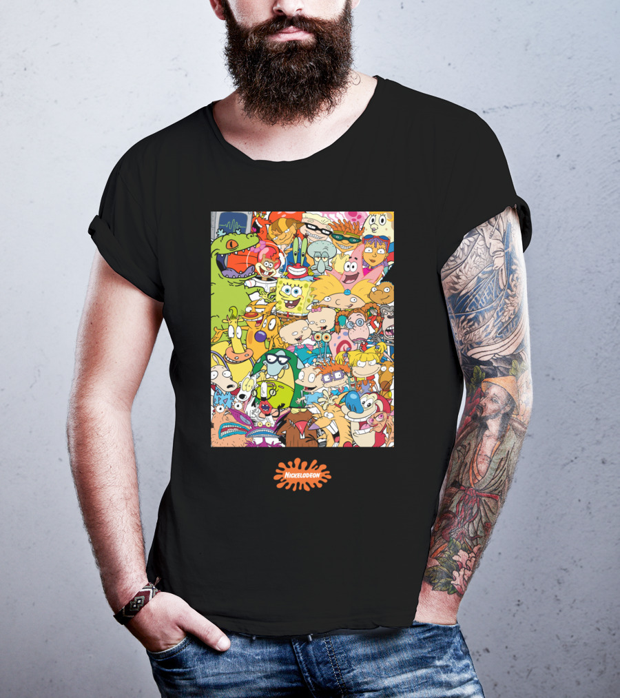 Nickelodeon 90s Cartoon Characters Compilation Group Shot T-Shirt