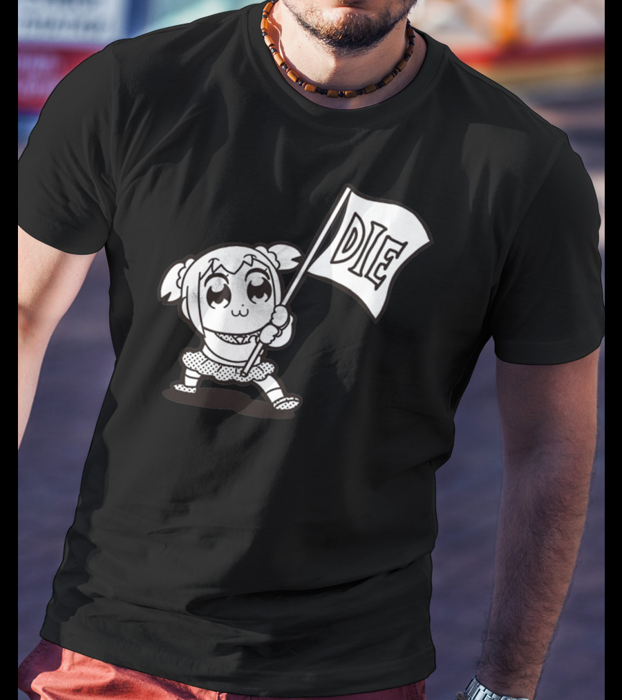 Pop Team Epic Popuko Holding Die Banner T-Shirt