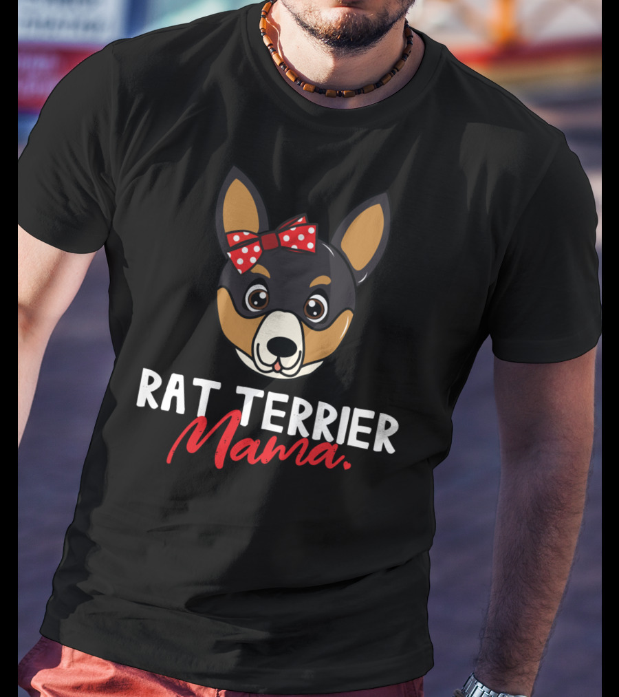 Rat Terrier Mama With Bow T-Shirt