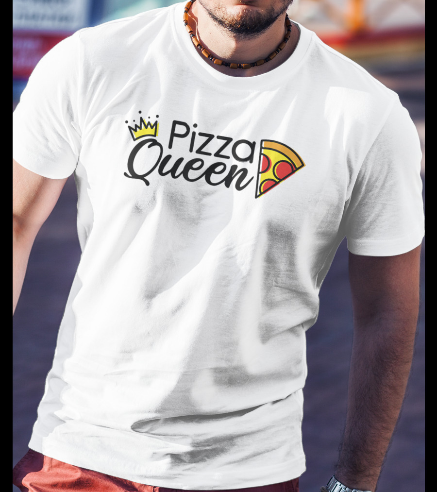 Pizza Queen Girls Women Female Pizza Slice Crown T-Shirt