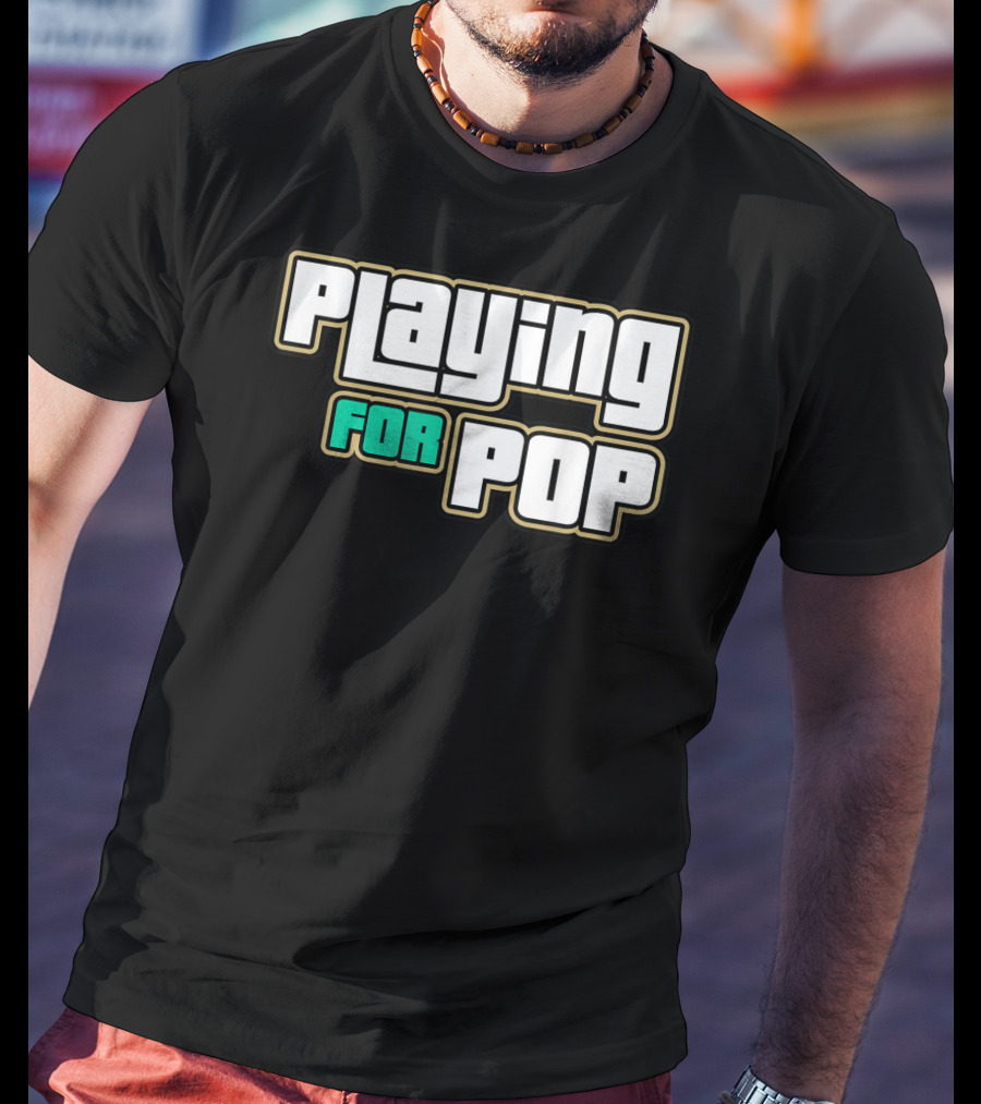 Playing For Pop Grand Theft Auto Font T-Shirt