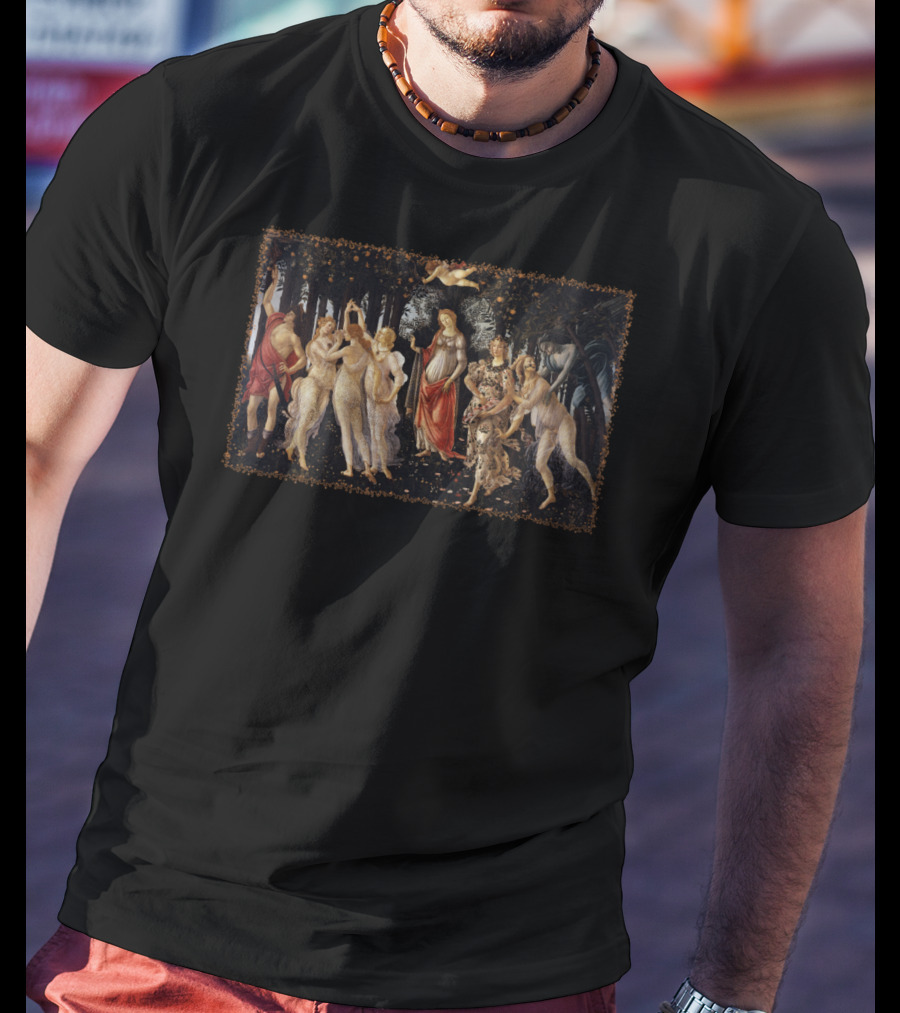 Primavera Spring Sandro Botticelli Classical Renaissance Art Botanical Motif T-Shirt