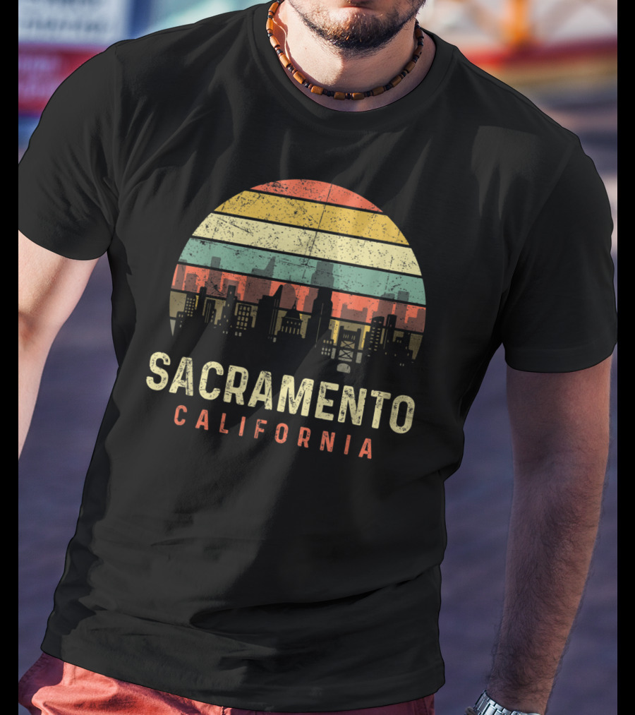 Sacramento California Skyline Vintage Sunset T-Shirt