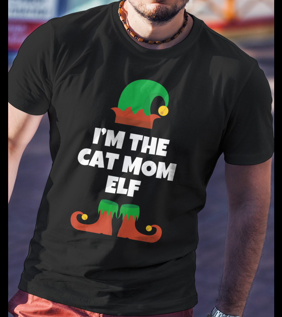 I'm The Cat Mom Elf Holiday T-Shirt