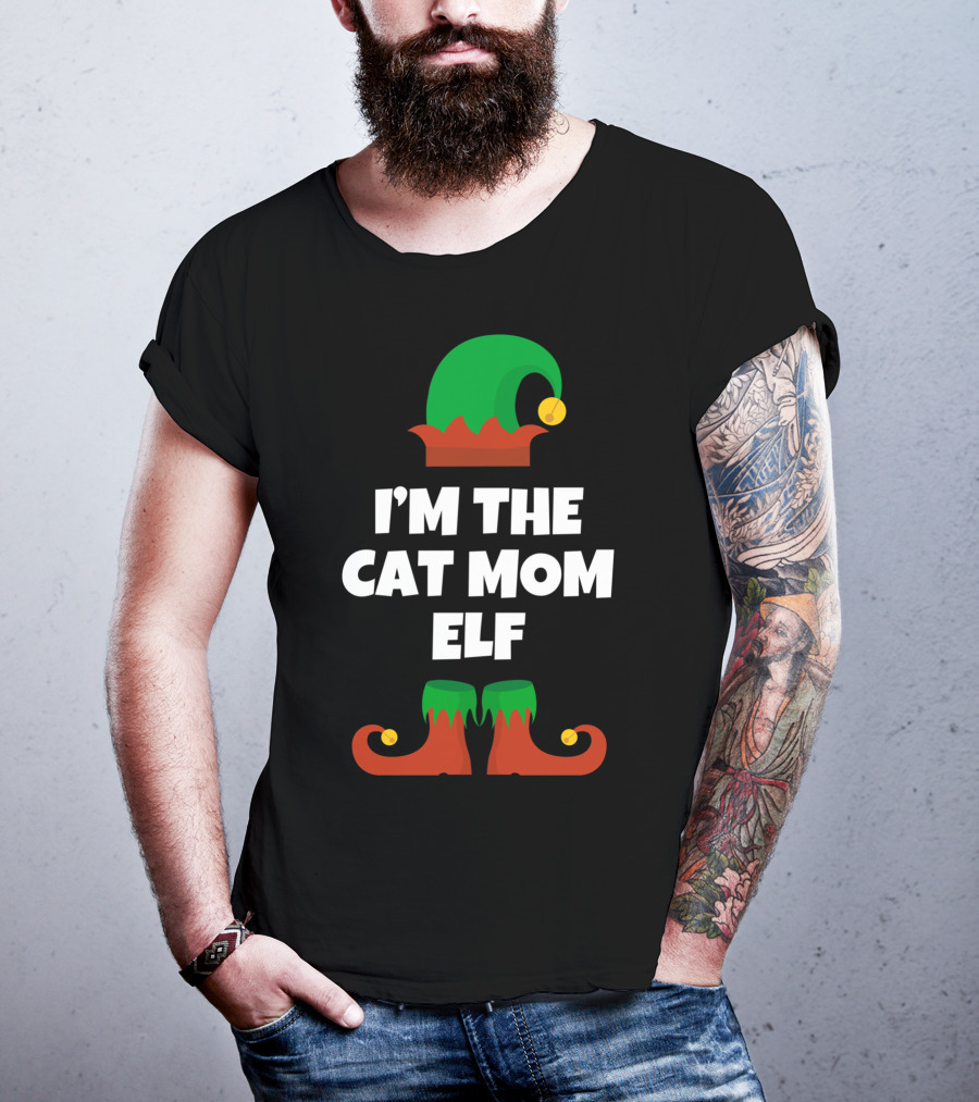 I'm The Cat Mom Elf Holiday T-Shirt