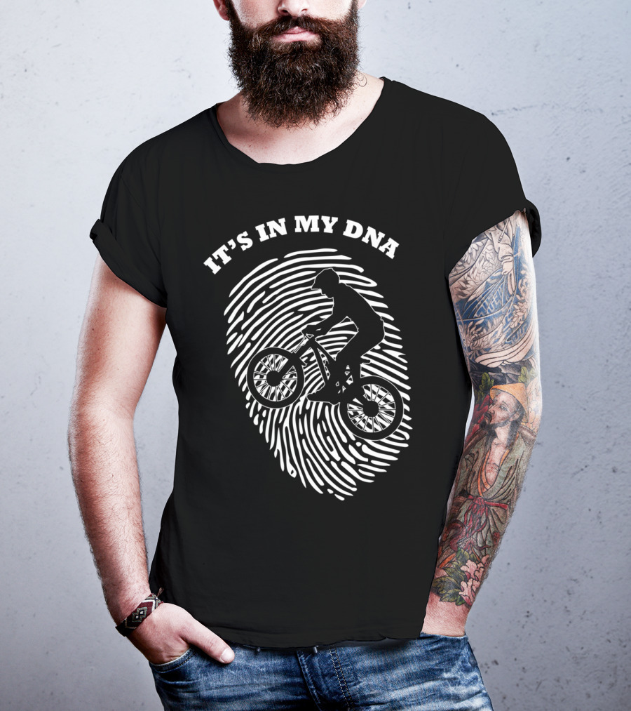 It's In My DNA Mountain Biking MTB Fingerprint T-Shirt