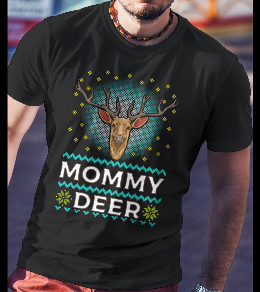 Mommy Deer Christmas Knit T-Shirt