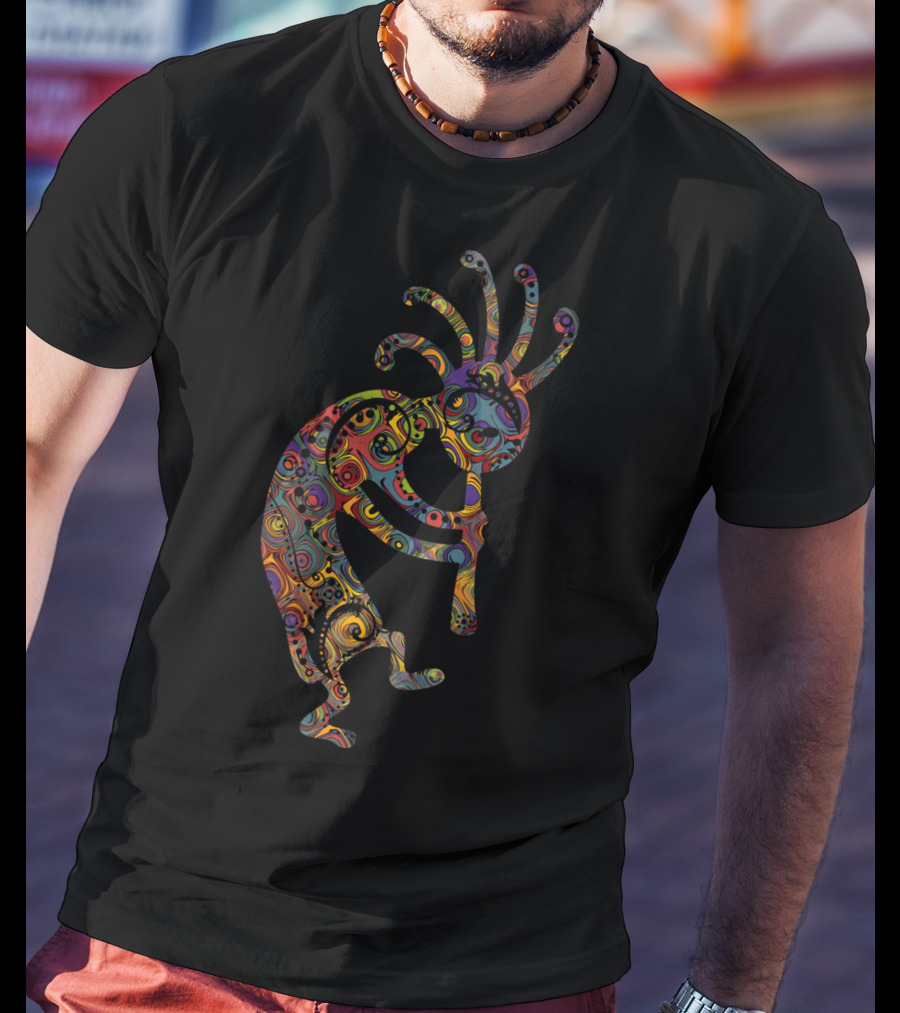 Native American Kokopelli Vibrant Spiral Ornaments T-Shirt