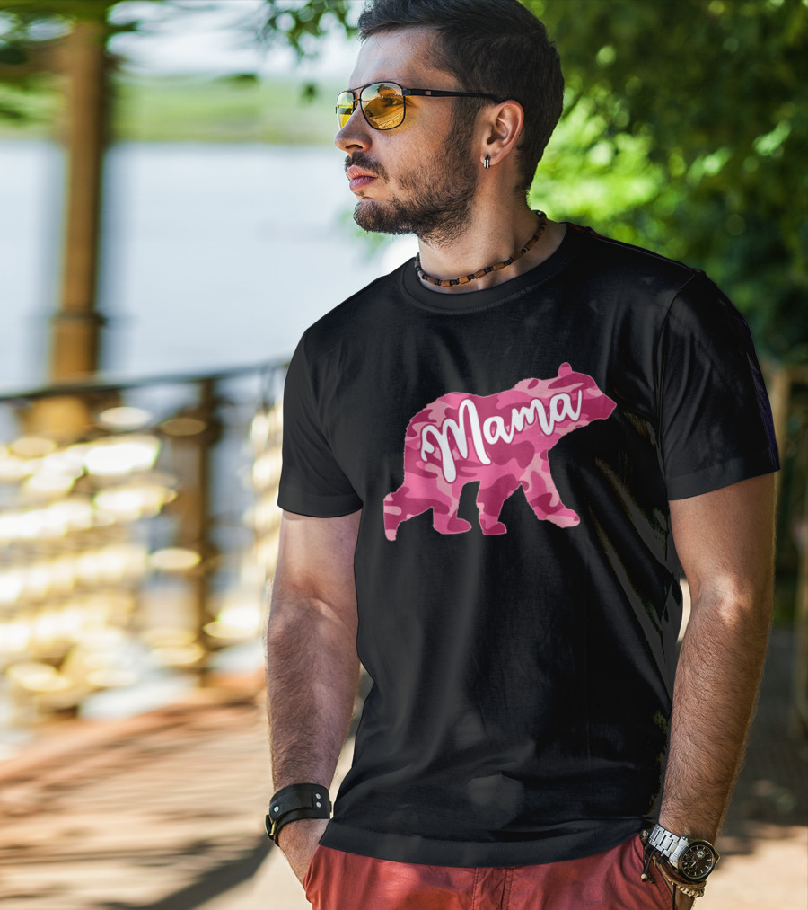Mama Bear Pink Camouflage Camo T-Shirt