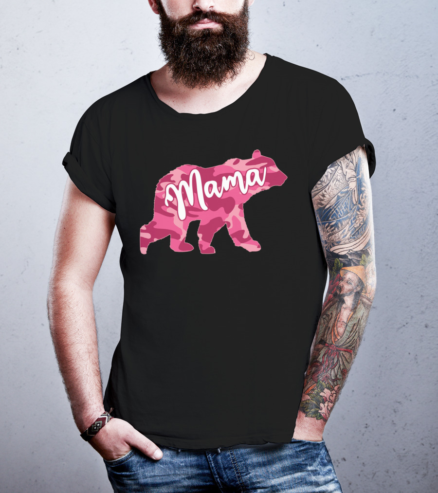 Mama Bear Pink Camouflage Camo T-Shirt
