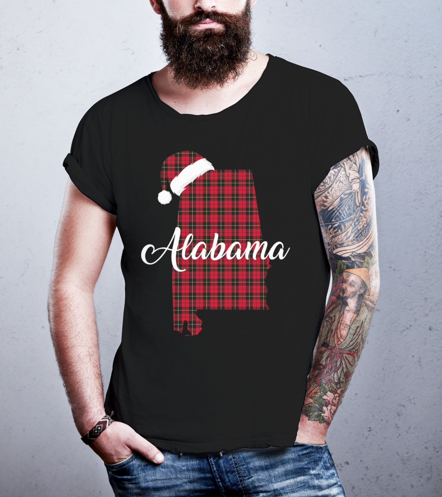 Alabama Santa Hat Red Buffalo Royal Stewart Tartan T-Shirt