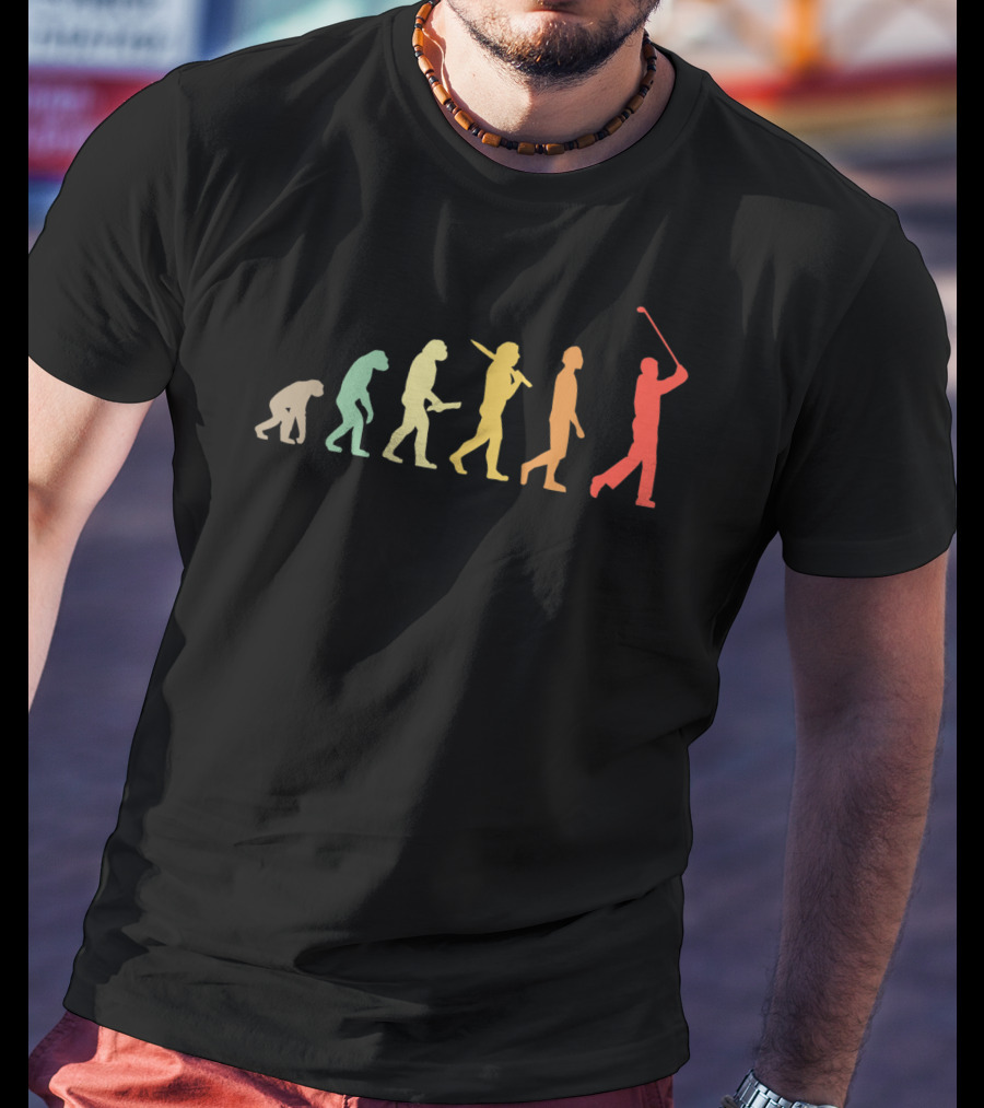 Retro Golf Evolution For Golfers Humor T-Shirt