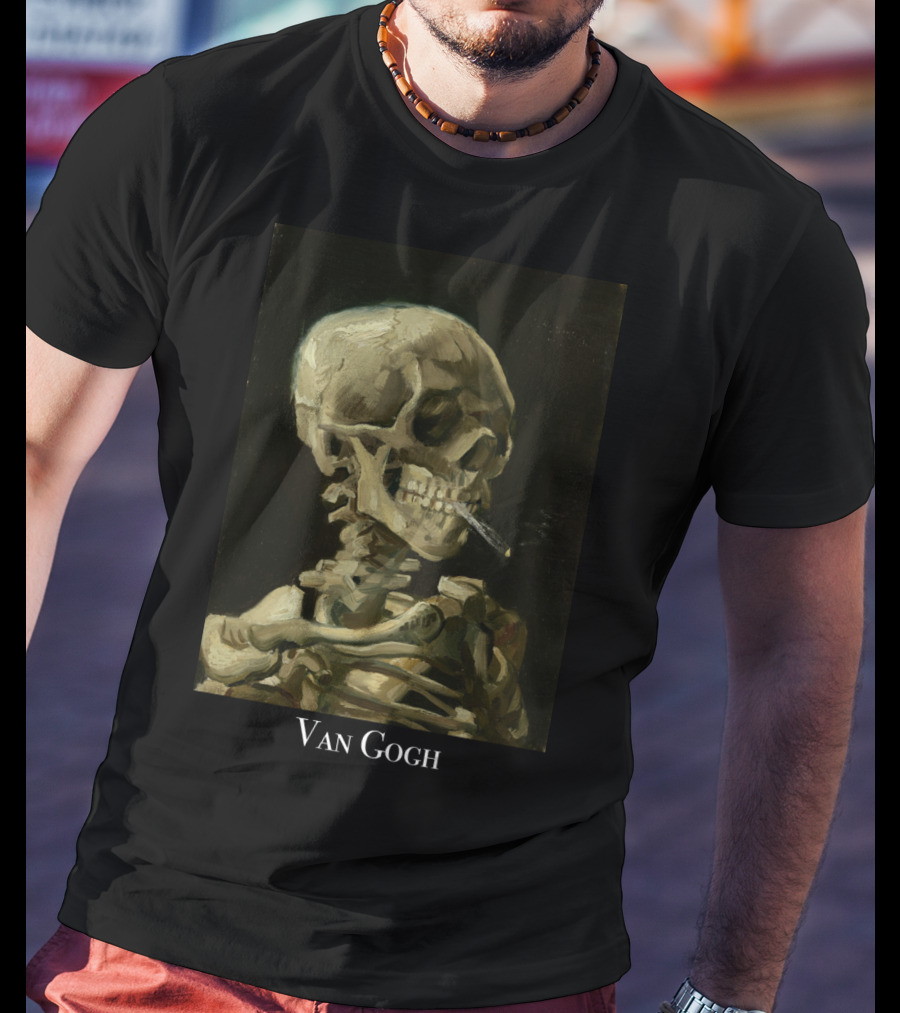 Rockstar Van Gogh Skull Smoking Art Collection T-Shirt