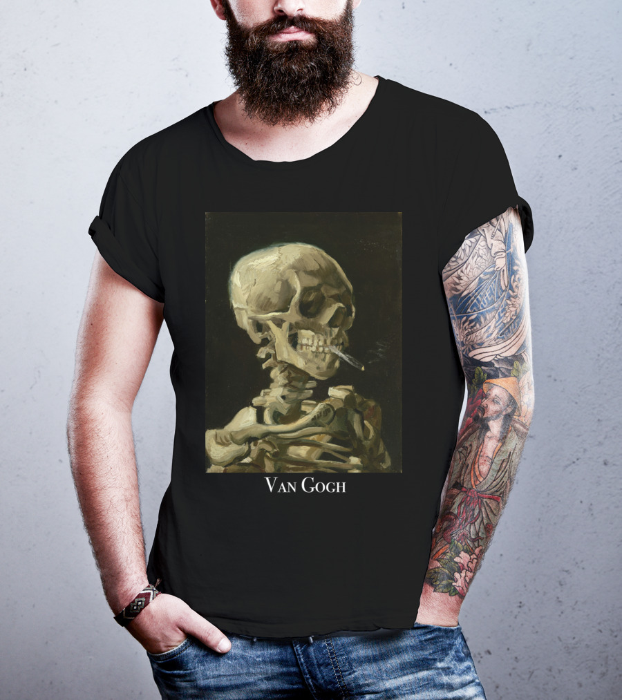 Rockstar Van Gogh Skull Smoking Art Collection T-Shirt