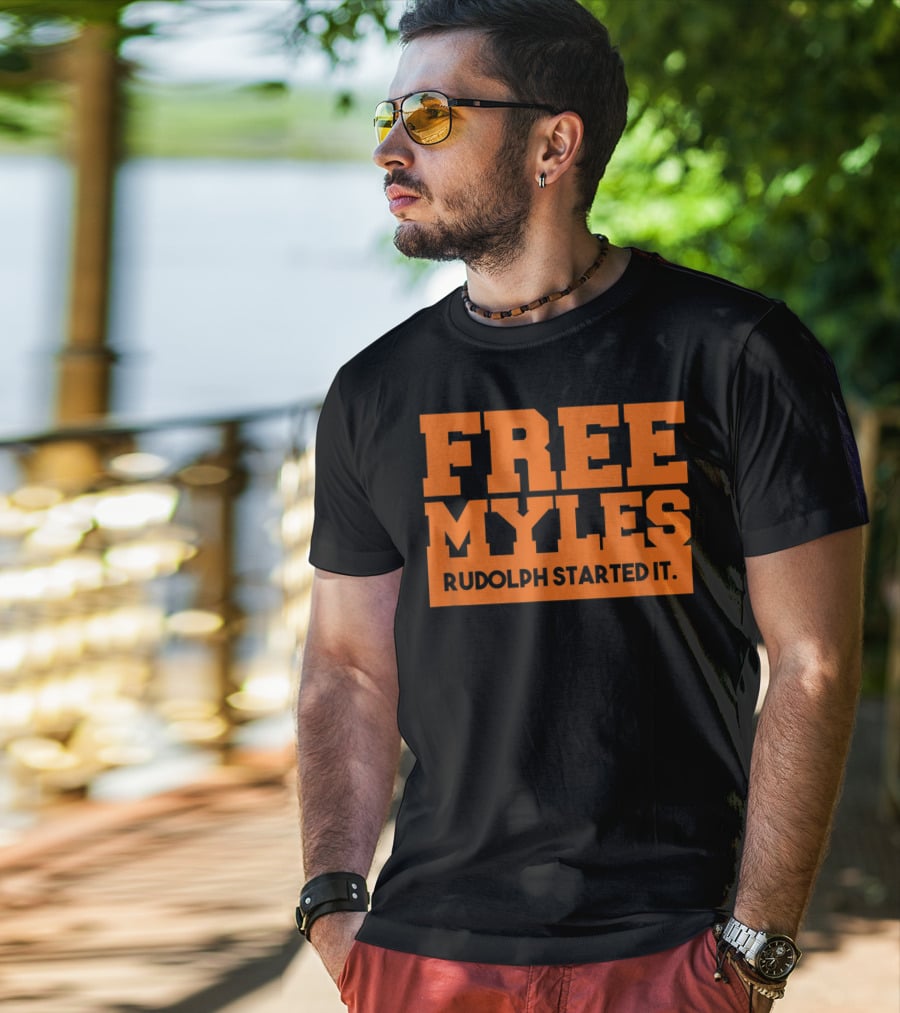 Free Myles Rudolph Started It T-Shirt