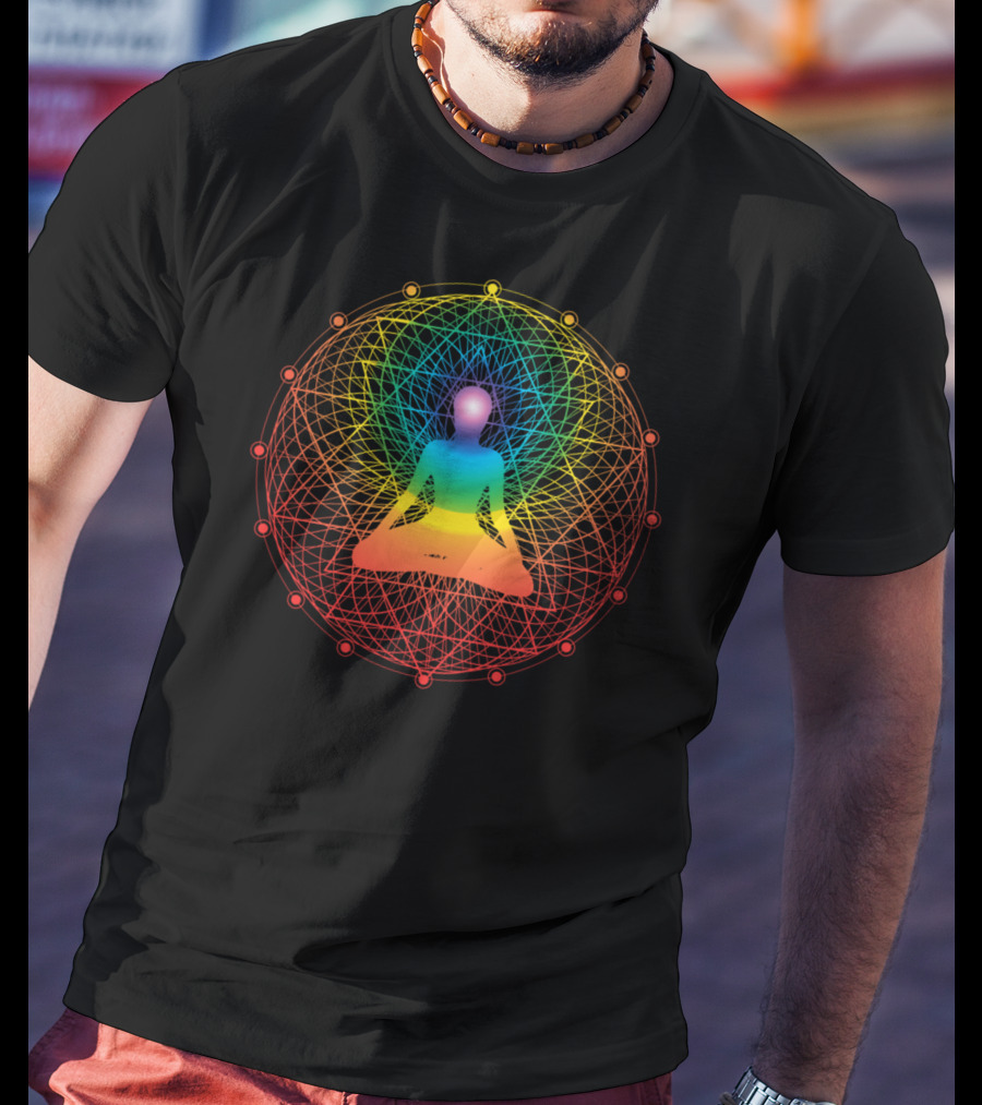 Sacred Geometry Meditation Symbol With Chakra Colors Yoga Lover 2U T-Shirt
