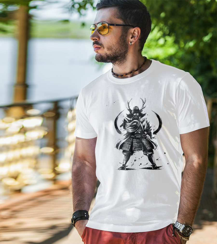 Samurai Warrior Bushido Sword Mask Japanese Armor T-Shirt