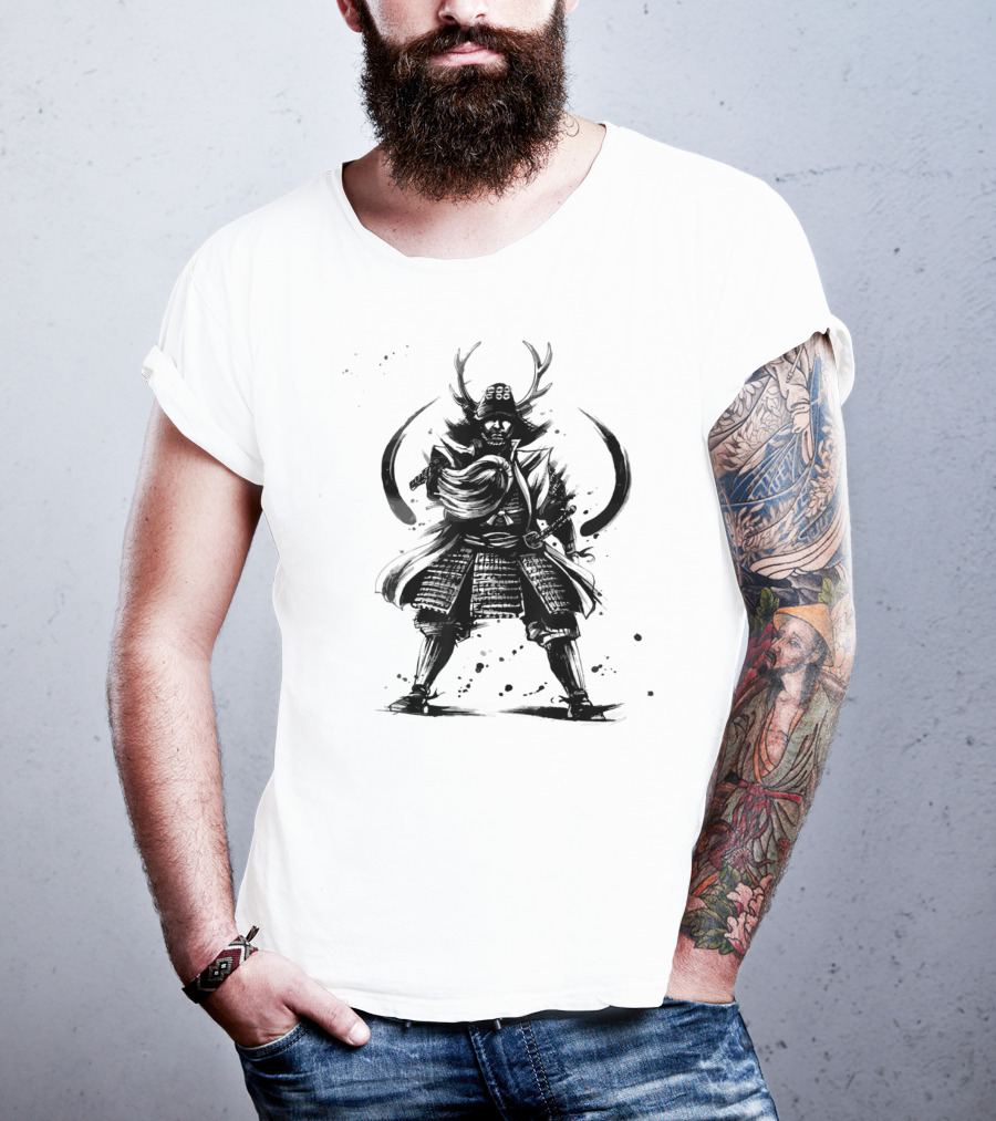 Samurai Warrior Bushido Sword Mask Japanese Armor T-Shirt