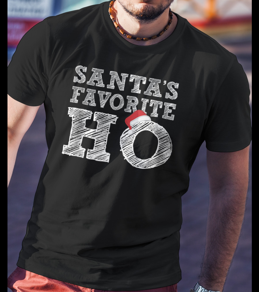 Santa's Favorite Ho Santa Hat Christmas Humor T-Shirt