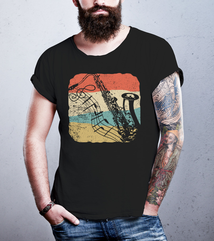 Saxophone Player Jazz Music 70s T-Shirt