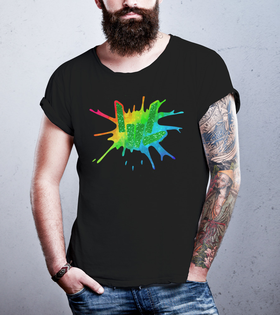 Love Youth And Beautiful Rainbow Paint Splash T-Shirt