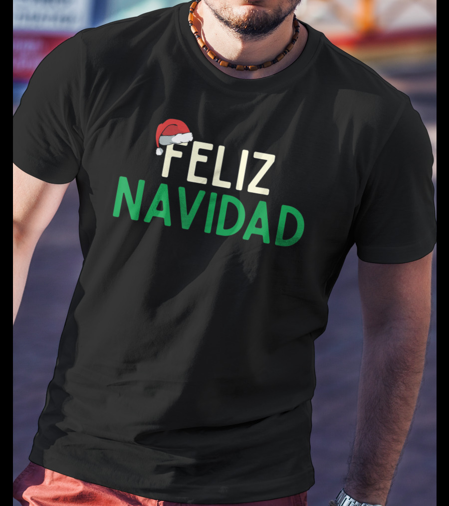Feliz Navidad Santa Hat Spanish Christmas Fun T-Shirt