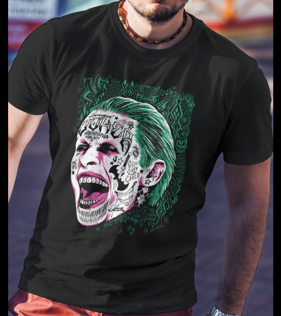 Suicide Squad Joker Damaged Clown Prince Gang Only Child Hahahaha T-Shirt