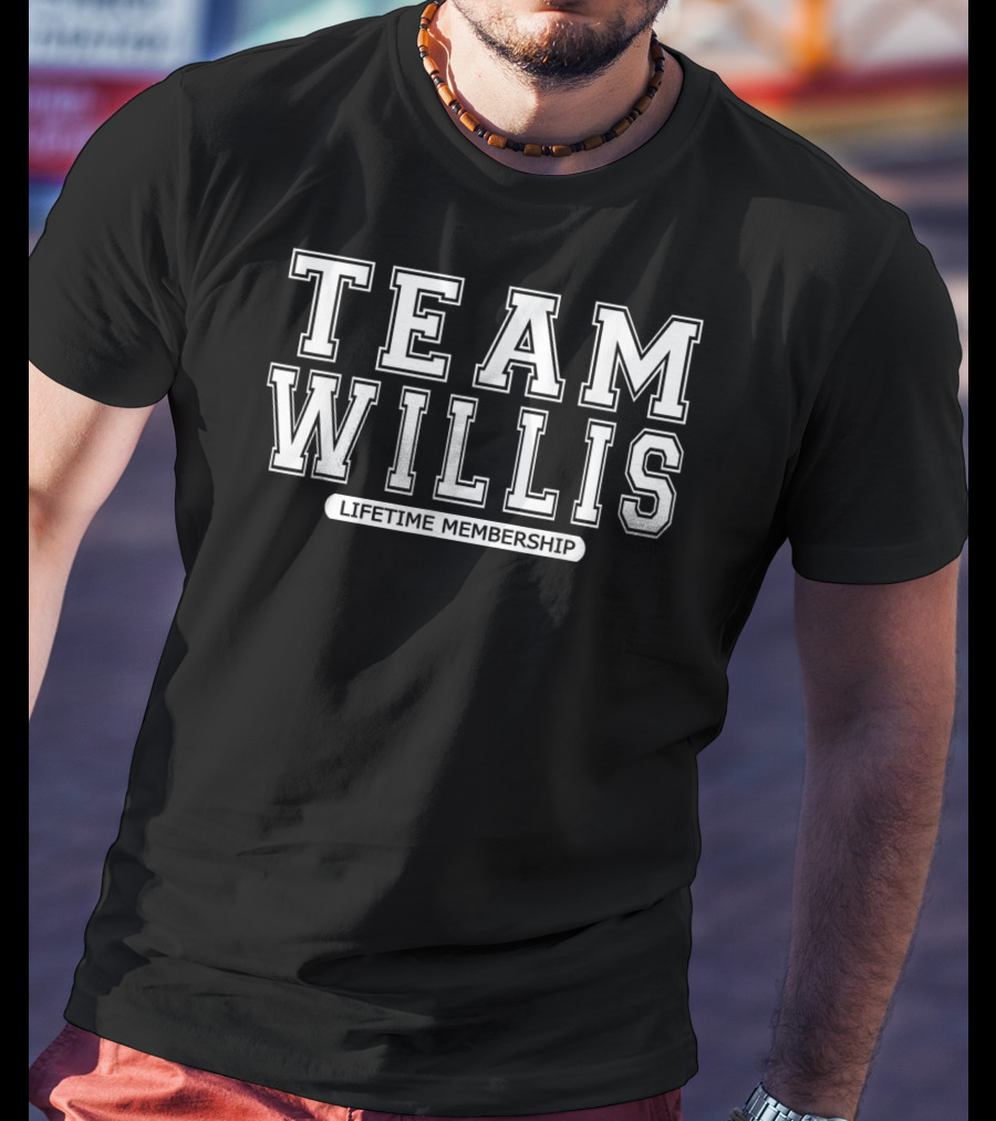Team Willis Family Surname Reunion Crew Member Lifetime Membership T-Shirt