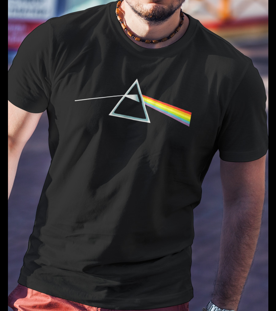 The Wall Prism Refraction Pink Floyd Dark Side Of The Moon Rainbow T-Shirt