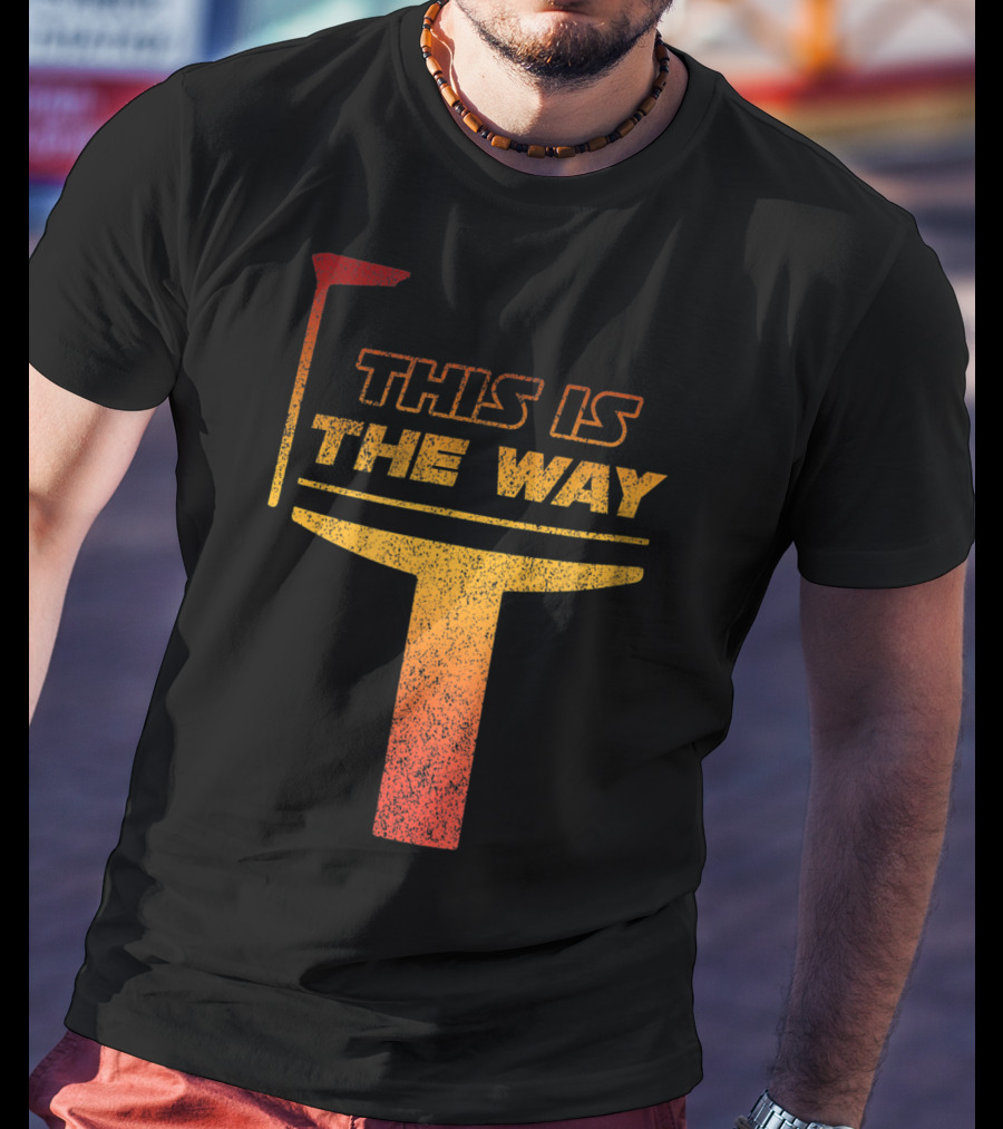 This Is The Way Space Mando Bounty Gradient Mandalorian Helmet T-Shirt