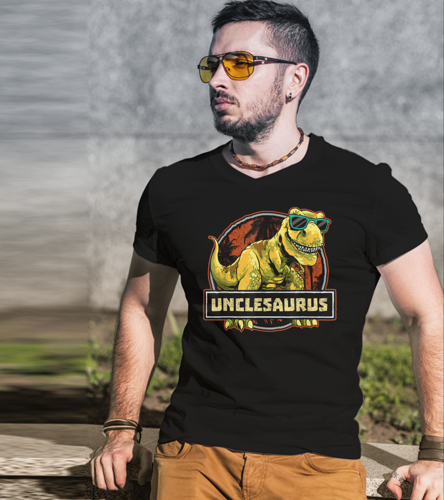 Unclesaurus Rex Dinosaur With Sunglasses T-Shirt