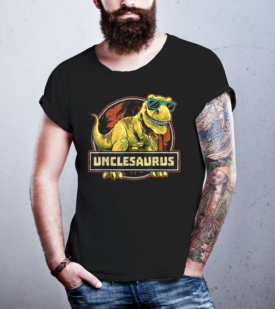 Unclesaurus Rex Dinosaur With Sunglasses T-Shirt