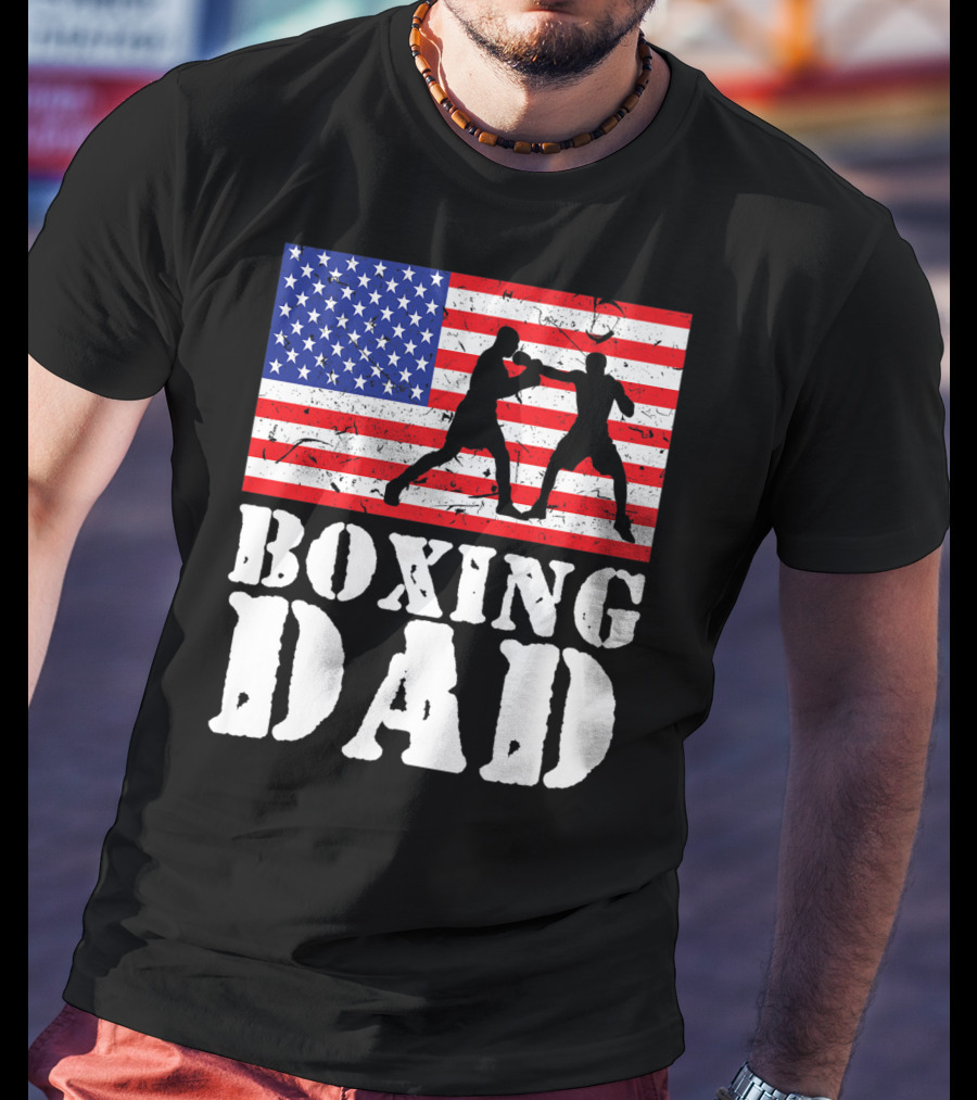 American Flag Boxing Dad T-Shirt