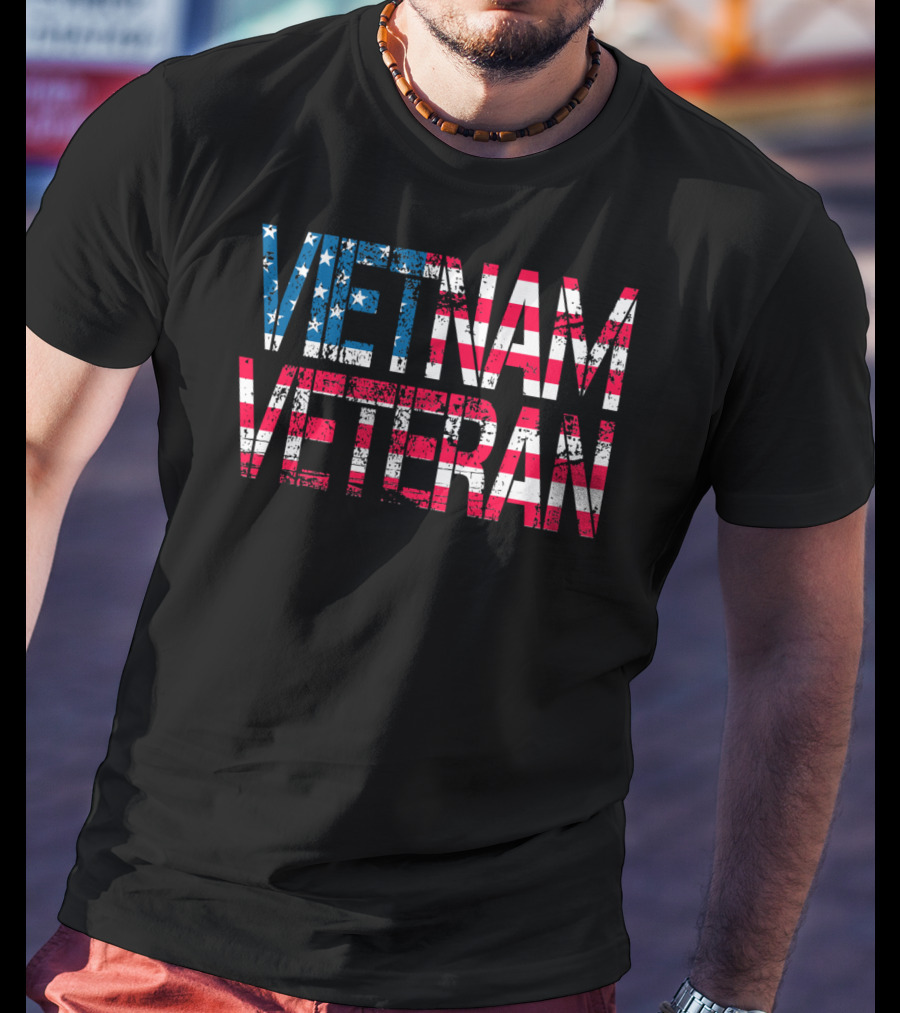 Vietnam Veteran Vintage US Flag Old Glory T-Shirt