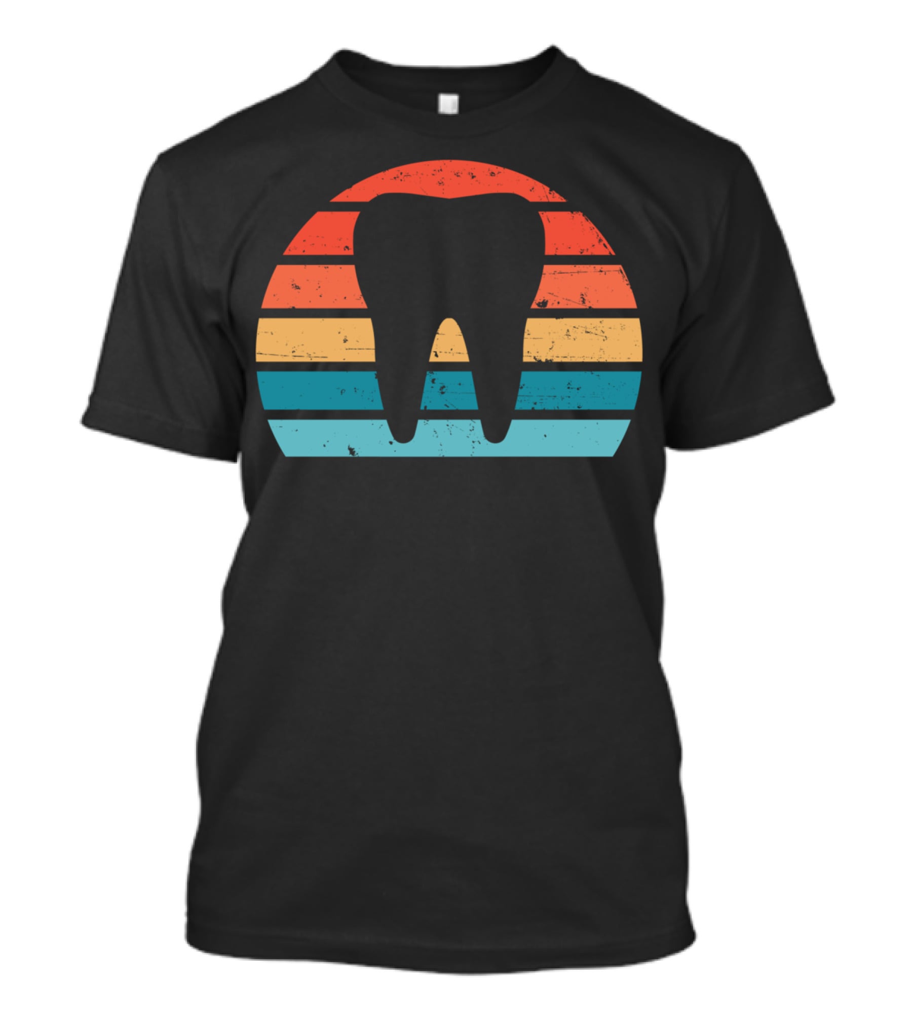 Vintage Dentist Dental Assistant Retro Tooth Stripes T-Shirt