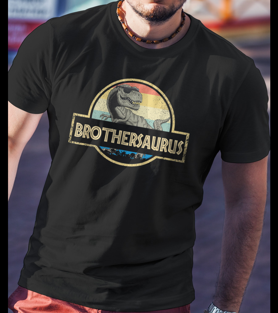 Brothersaurus Retro T-Rex Dinosaur T-Shirt