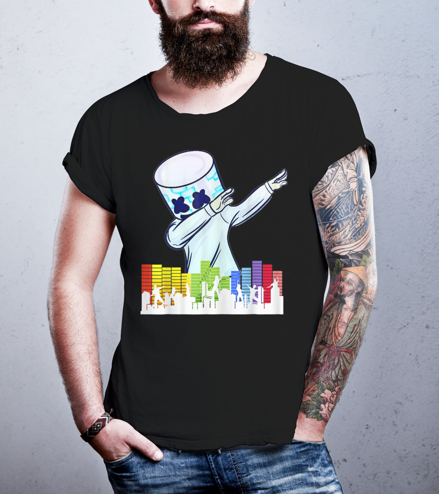 Buy All I Want For Christmas Is Marshmallow With Dancing DJ And Colorful Sound Bars T-Shirt
