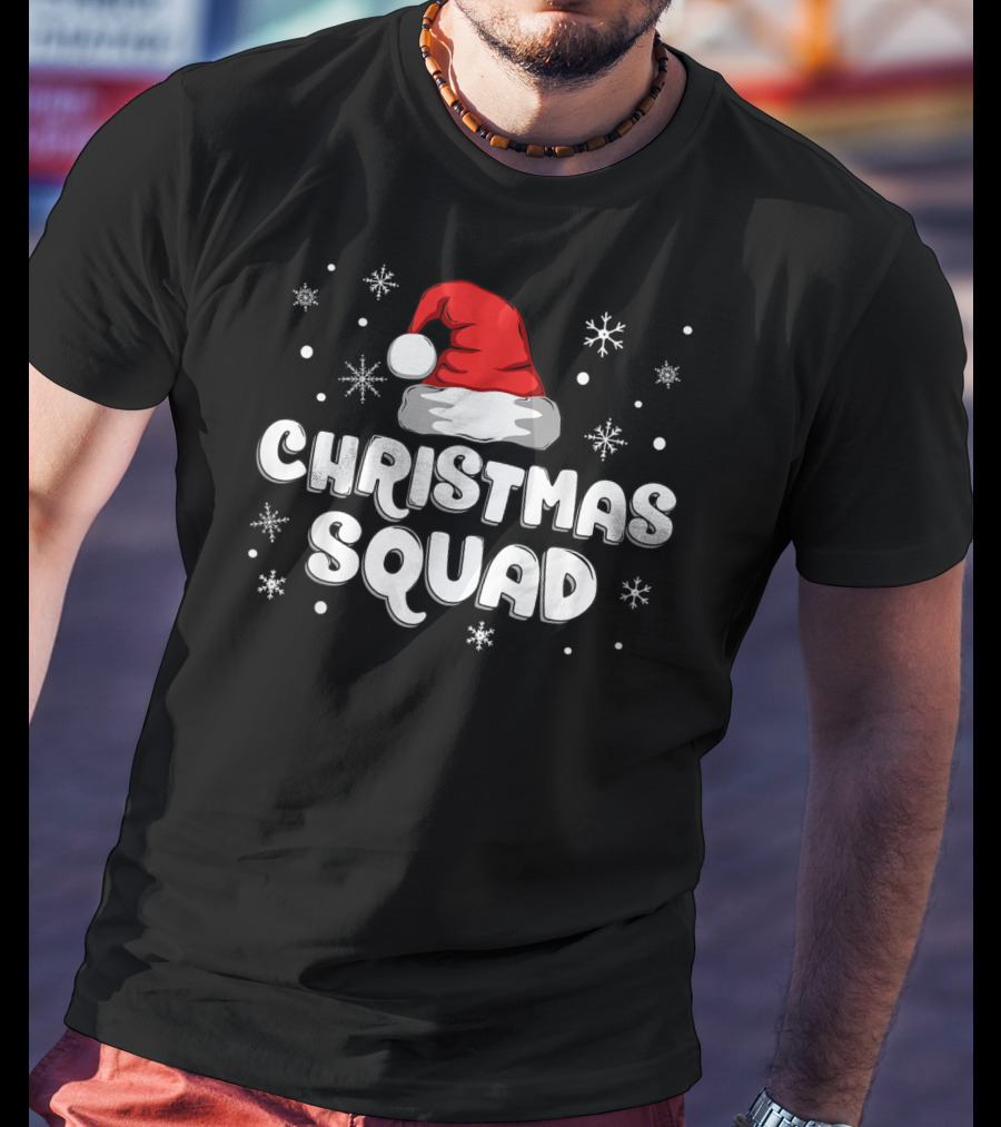 Christmas Squad Santa Hat Snowflakes T-Shirt
