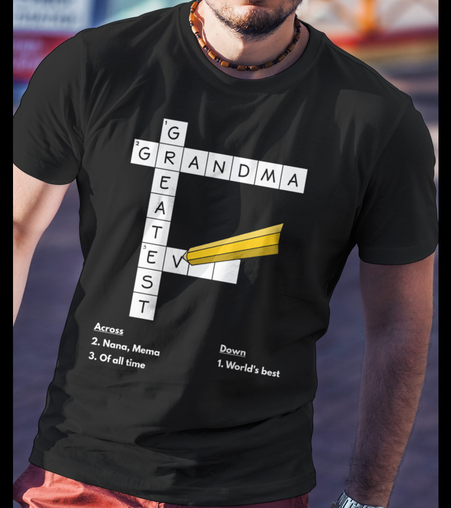 World's Best Crossword Puzzle Greatest Grandma Nana Mema Of All Time T-Shirt