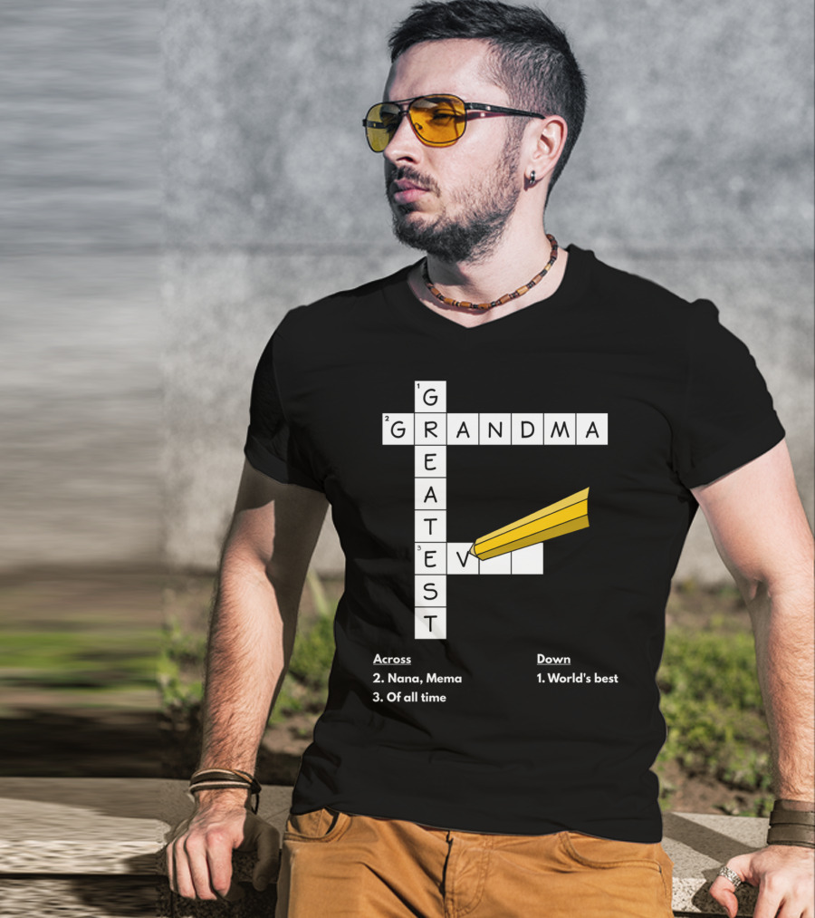 World's Best Crossword Puzzle Greatest Grandma Nana Mema Of All Time T-Shirt