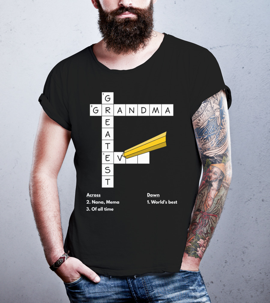 World's Best Crossword Puzzle Greatest Grandma Nana Mema Of All Time T-Shirt