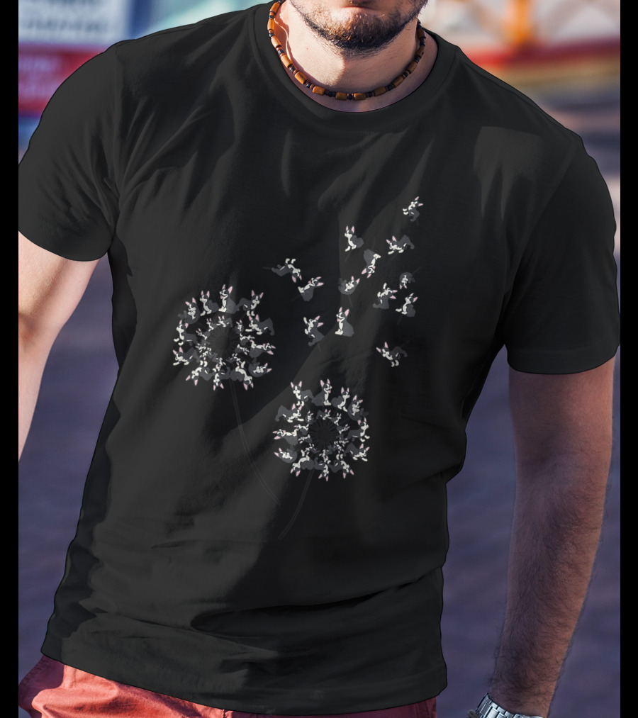 Dandelion Boston Terrier Blossom T-Shirt