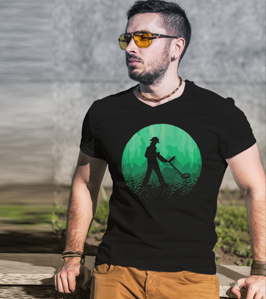 Detectorists Forest Treasure Hunter Exploring Meteorites Scene T-Shirt