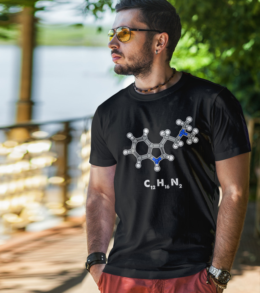 DMT Molecule C12H16N2 Hallucinogenic Structure T-Shirt