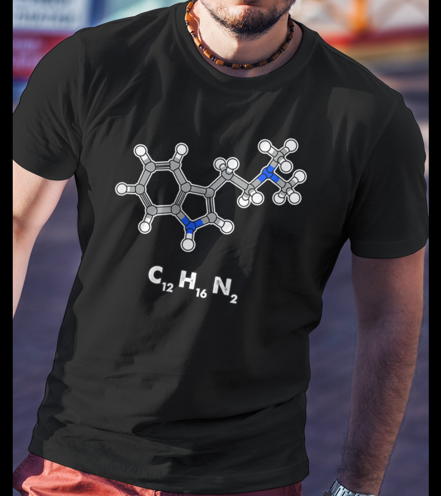 DMT Molecule C12H16N2 Hallucinogenic Structure T-Shirt