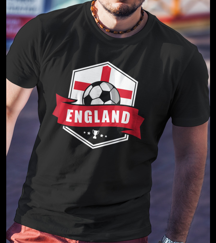 England Soccer Team Flag Ball Trophy Icon England T-Shirt