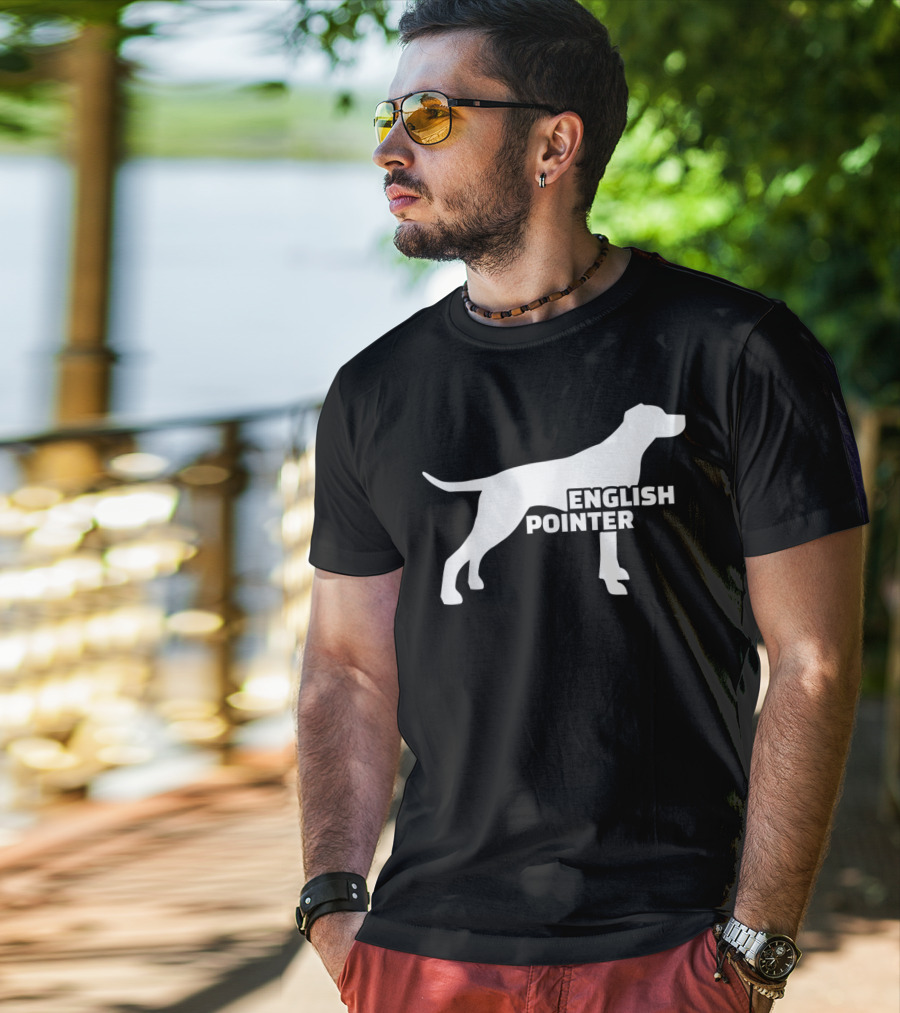 English Pointer Silhouette And Text T-Shirt